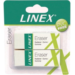 Linex gomme blanche, blister de 2 pièces