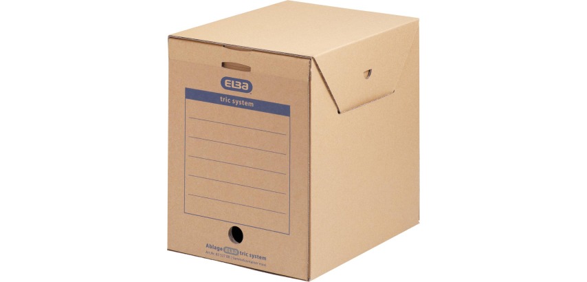 Elba Maxi Tric System boîte à archives, format 23,6 x 33,3 x 30,8 cm, beige/vanille