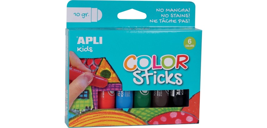 Apli Kids Gouache-Stifte, Blisterpackung mit 6 Stück