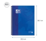Oxford School Classic bloc spirale, ft A4+, 160 pages, quadrillé 5 mm, bleu foncé