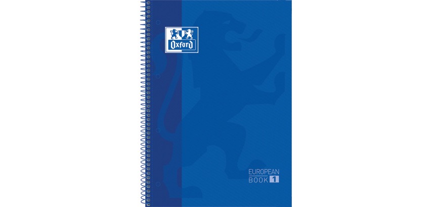 Oxford School Classic spiral notebook, A4+ size, 160 pages, 5 mm squared, dark blue