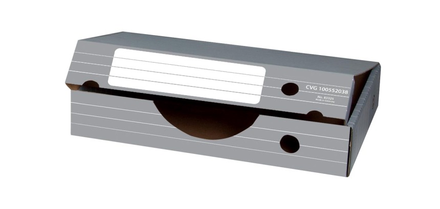 Elba horizontal archive box, size 45 x 34 x 8.8 cm, gray and white