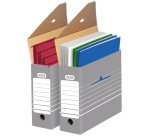 Elba Tric Archivbox Hochformat, Maße 9,5 x 34 x 26,5 cm, grau und weiß