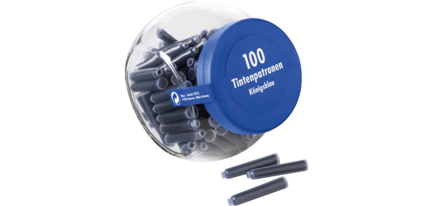 Cartouches d'encre, 100 cartouches, bleu roi