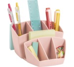 Mineral by Cep pencil holder with 8 compartments, pink