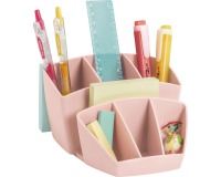 De_organizador de sobremesa cep mineral plastico color rosa 145x160x95 mm