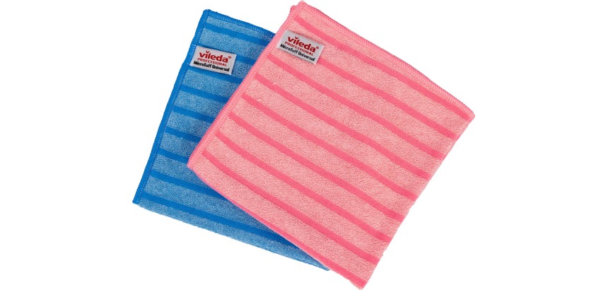 Vileda Microfiber Cloth Microtuff Universal, Pack of 10 Pieces, Red