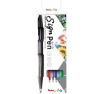 Pentel Filzstift Sign Pen S520, Blister mit 4 Stück in verschiedenen Farben