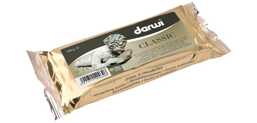 Darwi pâte à modeler Classic, paquet de 500 g, blanc