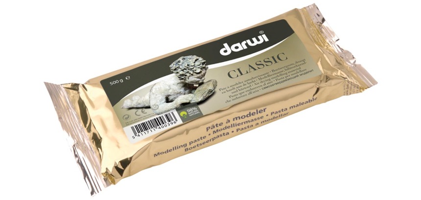 Darwi pâte à modeler Classic, paquet de 500 g, blanc