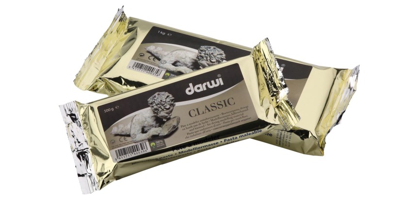 Darwi Modelliermasse Classic, 1 kg Packung, weiß