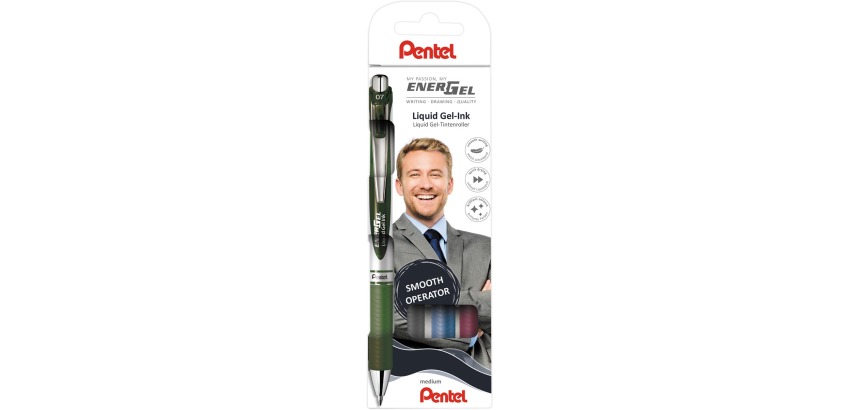 Pentel Energel RT BL77 Roller, set of 4 pieces, red-green-blue-black
