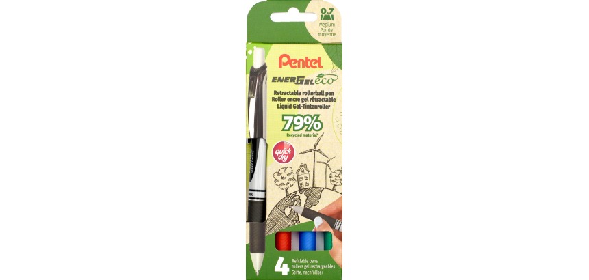 Pentel roller Energel BL77E-4, 0,7 mm, assorti, set de 4 piéces