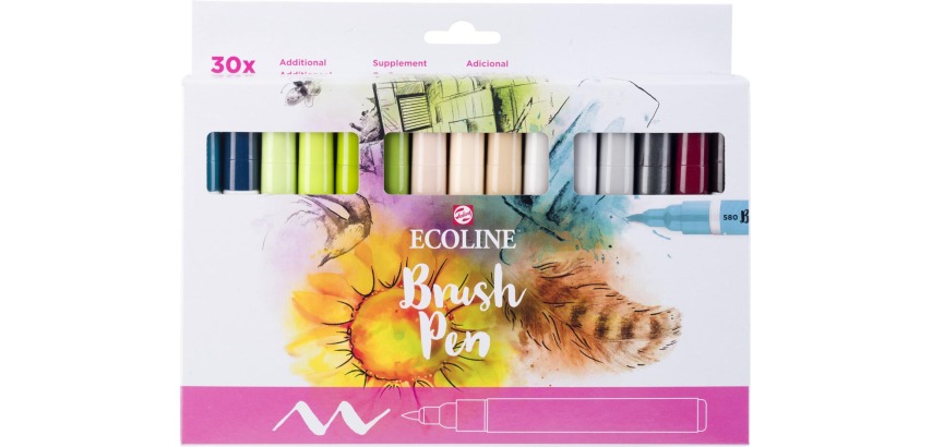 Talens Ecoline Brush pen, étui de 30 pièces, set Additional
