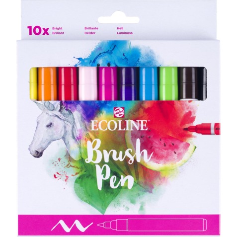 Talens Ecoline Brush pen, étui de 10 pièces, brillant