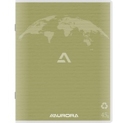 Aurora Writing 60 cahier de brouillon en papier recyclé, 96 pages, ligné, vert mousse