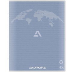 Aurora Writing 60 cahier de brouillon en papier recyclé, 96 pages, quadrillé 5 mm, bleu clair