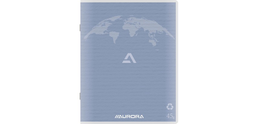 Aurora Writing 60 recycled paper notebook, 96 pages, 5 mm squared, light blue