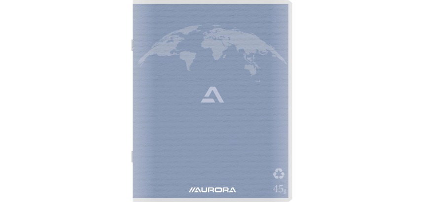 Aurora Writing 45 kladschrift uit gerycleerd papier, 96 bladzijden, geruit 5 mm, lichtblauw