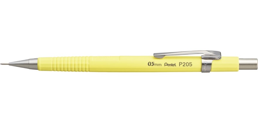 Pentel mechanical pencil for 0.5 mm leads, pastel yellow body