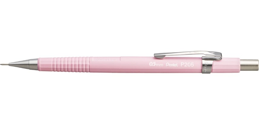 Pentel Druckbleistift für Minen 0,5 mm, pastellrosafarbenes Gehäuse