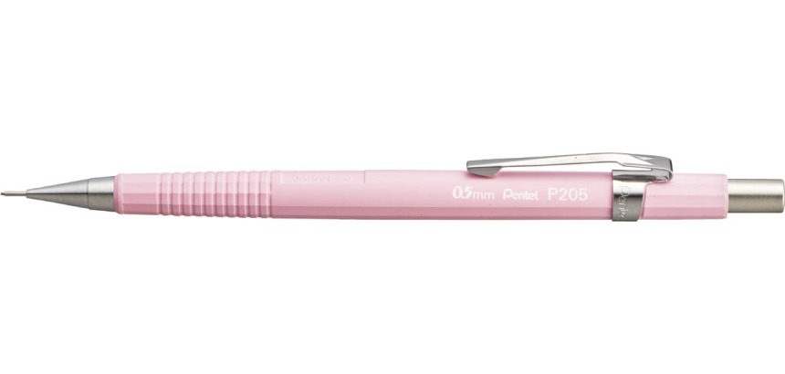 Pentel Druckbleistift für Minen 0,5 mm, pastellrosafarbenes Gehäuse