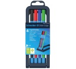 Schneider stylo bille Slider Edge, pointe extra large, couleurs assorties, boîte chevalet de 4 pièces