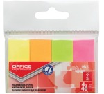 OFFICE products index, 20 x 50 mm, sachet suspendu de 4 x 40 pièces, couleurs néon assorties