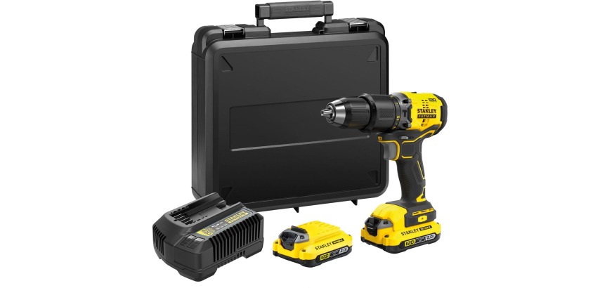 Stanley FatMax Brushless hammer drill in case, 18 V, 2 x 2.0 AH