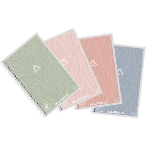 Aurora Writing 80 Design cahier spiralé, ft A6, 120 pages, blanc