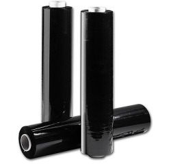 Film de palette, ft  50 cm x 300 m, 20 mu, boîte de 6 pièces, noir