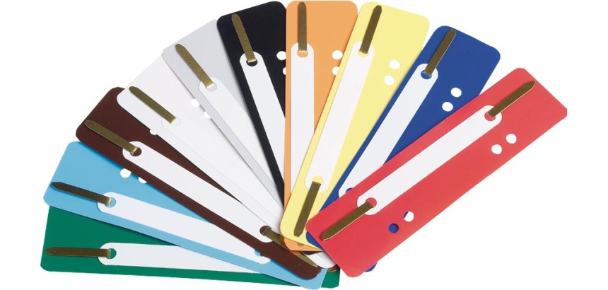Fixe-dossiers, couleurs assorties, paquet de 100 pièces