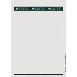 Leitz rugetiketten, voor serie 1080, ft 6,1 x 28,5 cm, pak van 75 stuks, wit