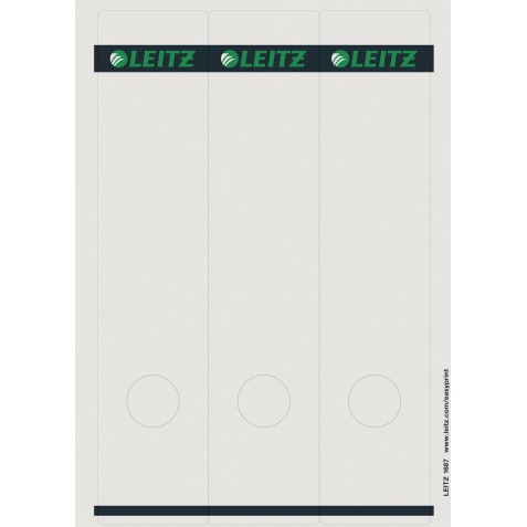 Leitz rugetiketten, voor serie 1080, ft 6,1 x 28,5 cm, pak van 75 stuks, wit