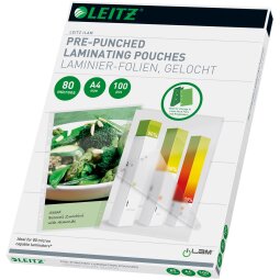 Leitz iLAM pochette à plastifier ft A4, 160 microns (2 x 80 microns), perforée, paquet de 100 pièces