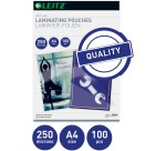 Leitz Eva laminating pouch A4, 500 microns (2 x 250 microns), pack of 100 pieces