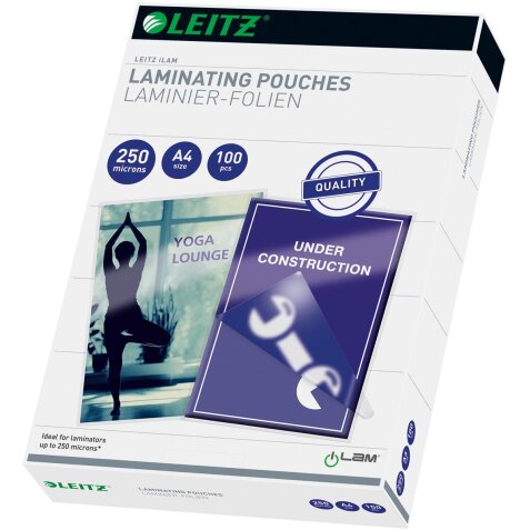 Leitz Eva pochette à plastifier ft A4, 500 microns (2 x 250 microns), paquet de 100 pièces