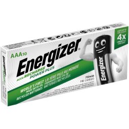 Energizer piles rechargeables Power Plus 700 AAA/HR03/NH12, paquet de 10 pièces