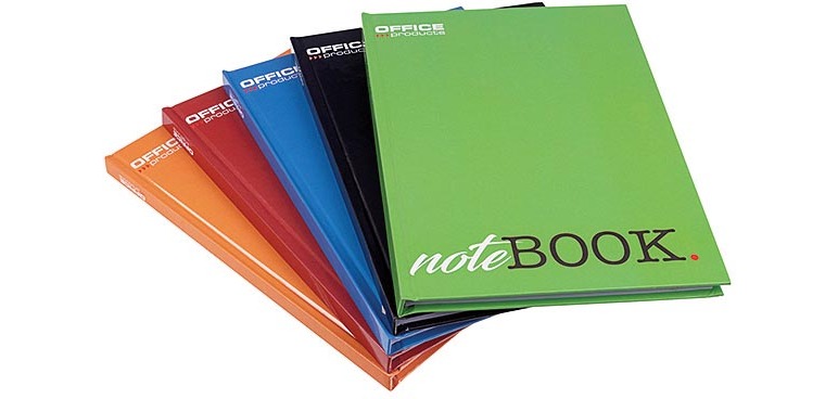 OFFICE products notebook with hardcover, A5, 96 sheets, with margin, squared 5mm