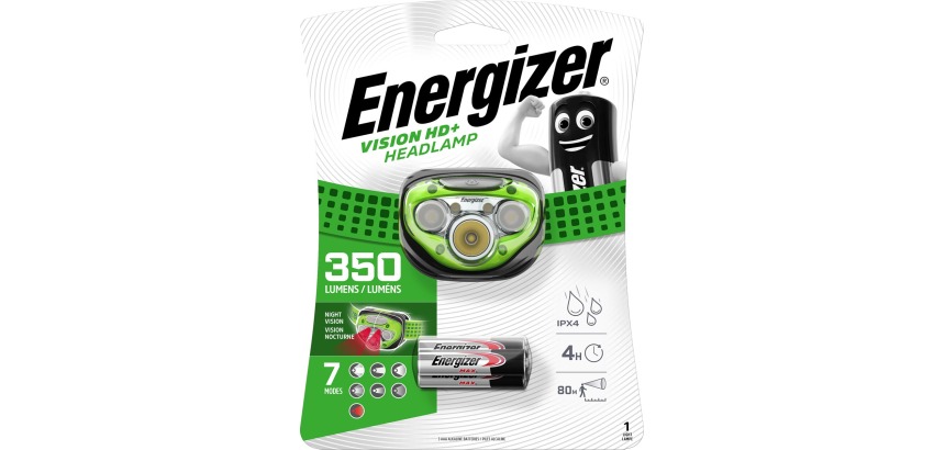 Energizer lampe frontale Vision HD+, 3 piles AAA inclus, sous blister