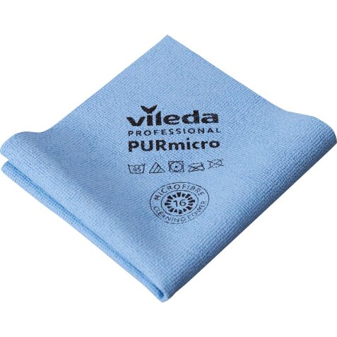 Vileda chiffon en microfibres Purmicro Active, paquet de 5 pièces, bleu