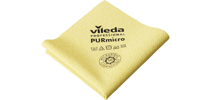 Vileda Purmicro Active microfiber cloth, pack of 5 pieces, yellow