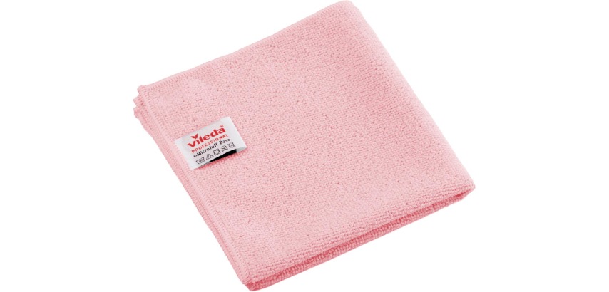 Vileda Professional r-MicroTuff Base chiffon en microfibre, paquet de 5 pièces, rouge
