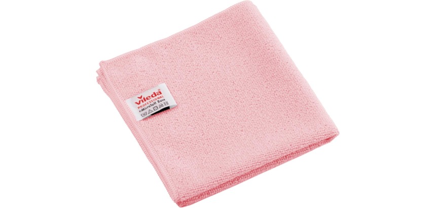 Vileda Professional r-MicroTuff Base microvezeldoek, pak van 5 stuks, rood