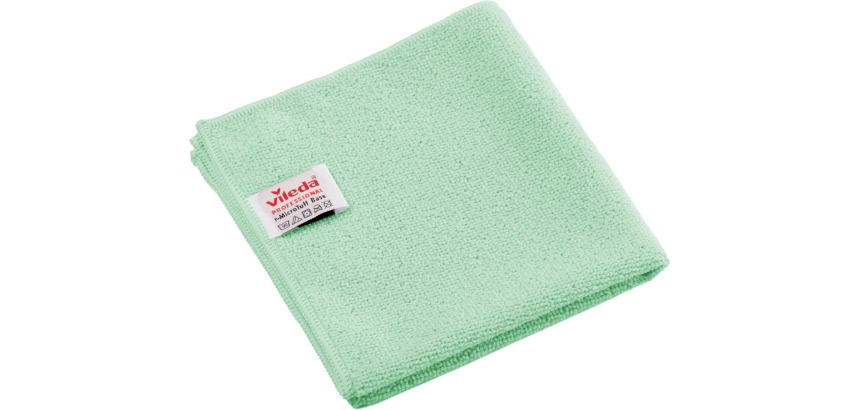 Vileda Professional r-MicroTuff Base microfiber cloth, pack of 5 pieces, green