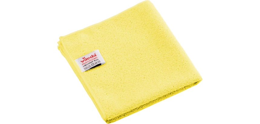 Vileda Professional r-MicroTuff Base microfiber cloth, pack of 5 pieces, yellow
