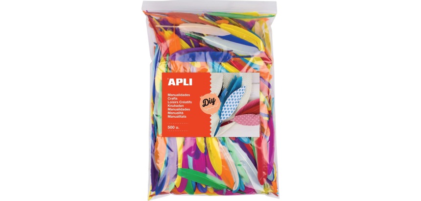 Apli plumes, sachet de 500 pièces en couleurs assorties