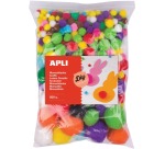 Apli pom-poms, bag of 500 pieces in assorted colors