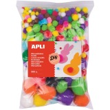 Apli pompons, sachet de 500 pièces en couleurs assorties