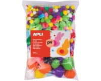 Apli pompons, sachet de 500 pièces en couleurs assorties